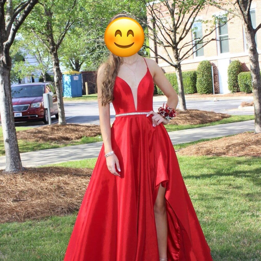 Red Alyce Paris prom dress